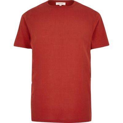 River Island Mens Woven Front T-shirt