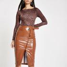 River Island Womens Peyton Wrap Vinyl Pencil Skirt
