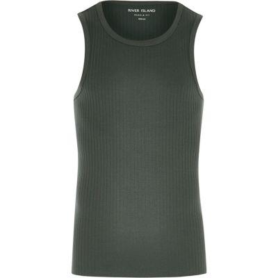 River Island Mens Ribbed Muscle Fit Tank