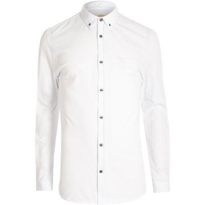 River Island Menswhite Muscle Fit Casual Shirt