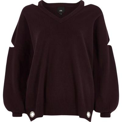 River Island Womens Knit Cut Out Sweater