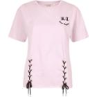 River Island Womens 'los Angeles' Print Lace-up T-shirt