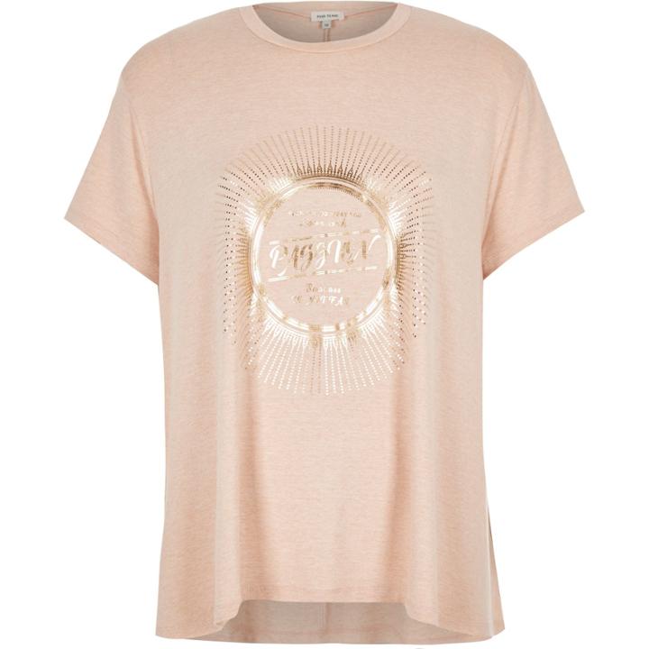 River Island Womens Metallic Print Swing T-shirt
