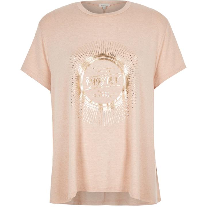 River Island Womens Metallic Print Swing T-shirt