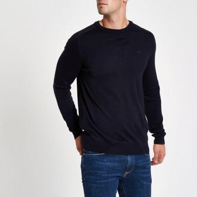 River Island Mens Wasp Embroidered Slim Fit Jumper