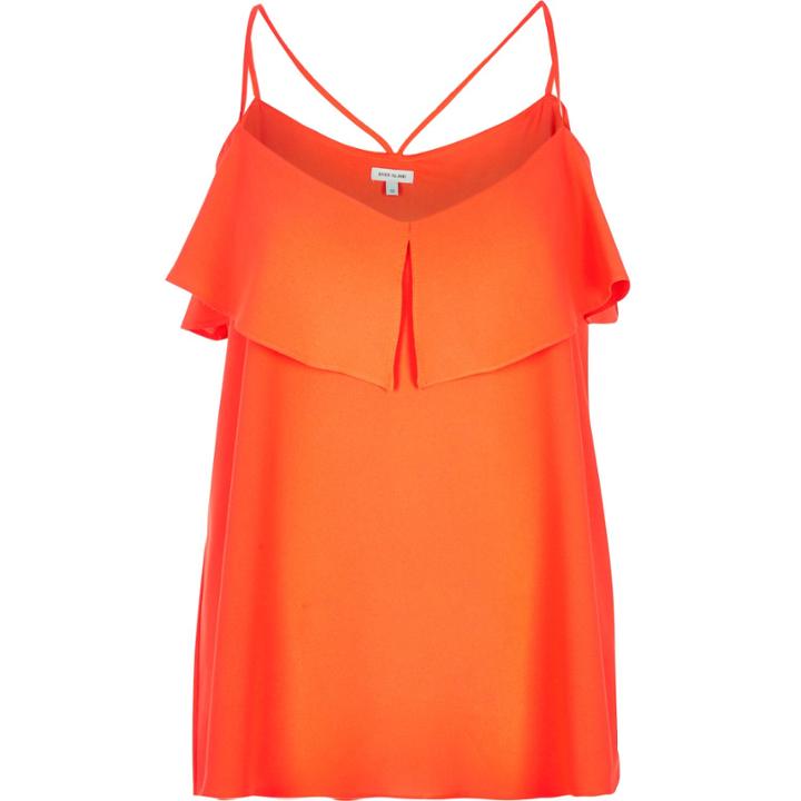 River Island Womens Frill Strappy Satin Cami