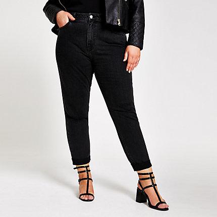 River Island Womens Plus Ripped Mom Jeans