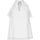 River Island Womens White Ruffle Halter Neck Blouse