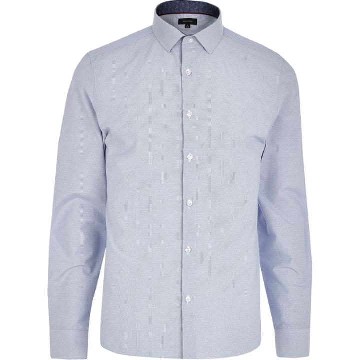 River Island Menslight Spotted Stripe Long Sleeve Shirt