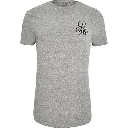 River Island Mens Big And Tall Double Curve Hem T-shirt