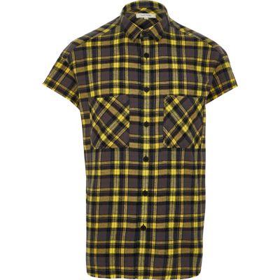 River Island Mens Short Sleeve Check Shirt