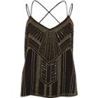 River Island Womens And Gold Embellished Strappy Cami Top
