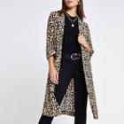 River Island Womens Leopard Print Longline Jacket