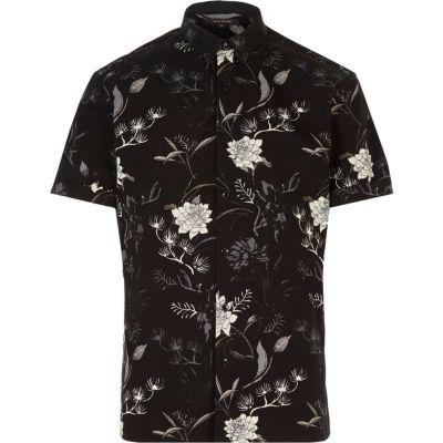 River Island Mens Oriental Print Slim Fit Shirt