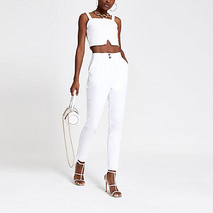 River Island Womens White Cigarette Pants