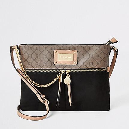River Island Womens Ri Monogram Contrast Messenger Bag