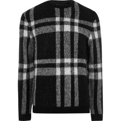 River Island Mens Check Slim Fit Sweater