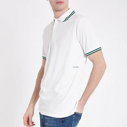 River Island Mens Minimum White Tipped Polo Shirt