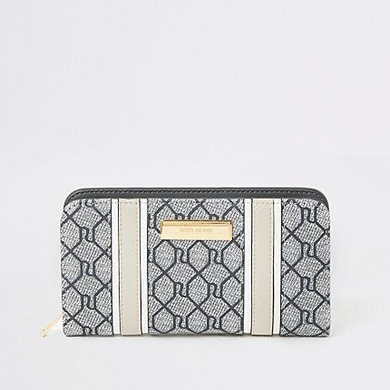 River Island Womens Ri Monogram Zip Around Purse