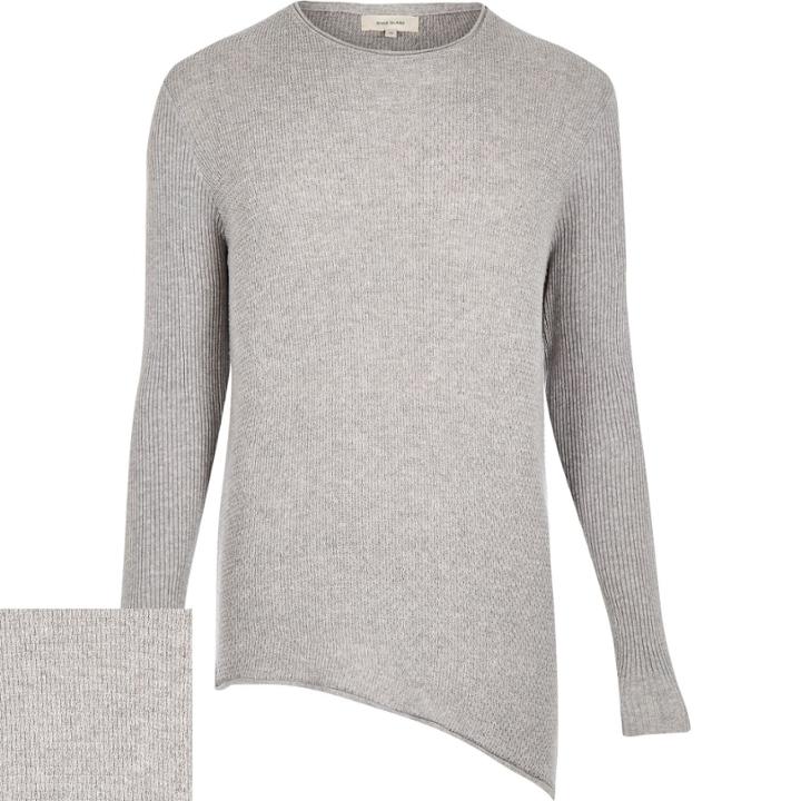 River Island Menslight Asymmetric Hem Sweater