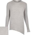 River Island Menslight Asymmetric Hem Sweater