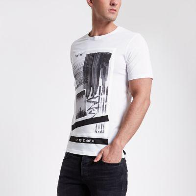 River Island Mens Only And Sons White Printed T-shirt