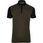 River Island Menskhaki Contrast Muscle Fit Polo Shirt