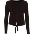 River Island Womens Tie Front Cropped Long Sleeve Top
