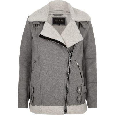 River Island Womens Fleece Lined Aviator Jacket