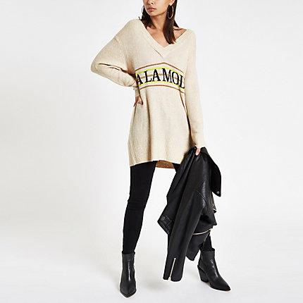 River Island Womens 'a La Mode' V Neck Jumper