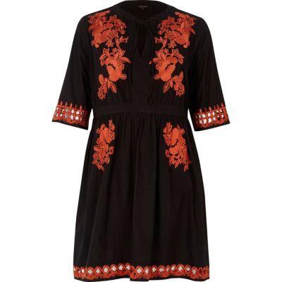 River Island Womens Embroidered Smock Dress