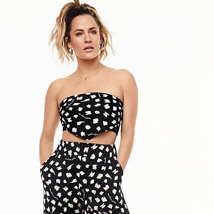 River Island Womens Caroline Flack Print Scarf Crop Top
