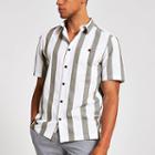 River Island Mens White Stripe Regular Fit Short Sleeve Shirt