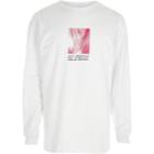 River Island Mens White '4d Vision' Long Sleeve Slouch T-shirt