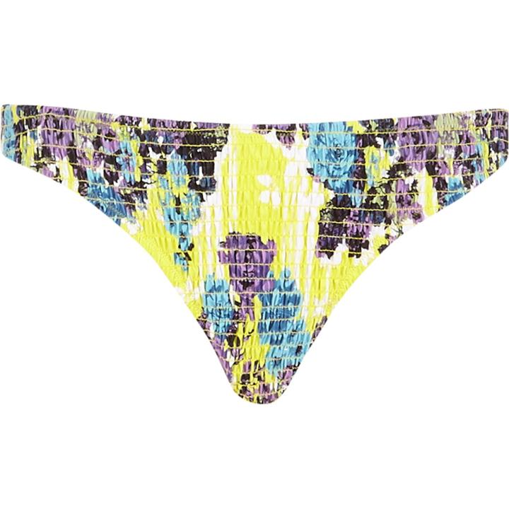 River Island Womens Floral Shirred Bikini Bottoms