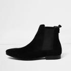 River Island Mensblack Suede Tall Chelsea Boots