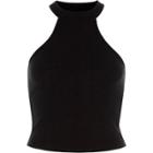 River Island Womens Fitted High Neck Sleeveless Crop Top