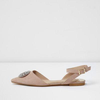 River Island Womens Embellished Pointed Slingback Shoes