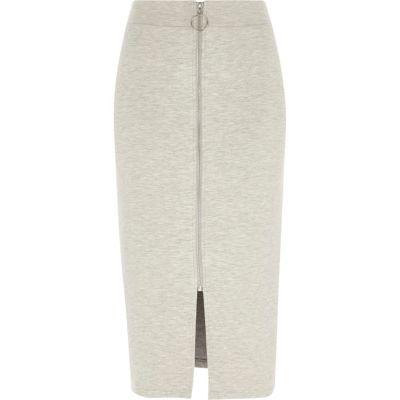 River Island Womens Marl Zip Front Pencil Skirt