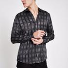 River Island Mens Satin Print Long Sleeve Shirt