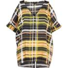 River Island Womens Check Print Cold Shoulder Oversized To