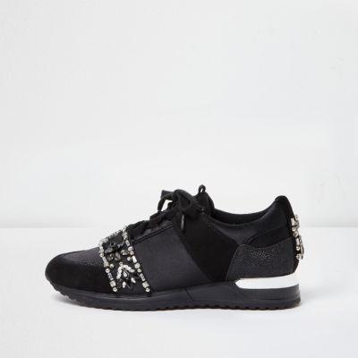 River Island Womens Embellished Runner Trainers