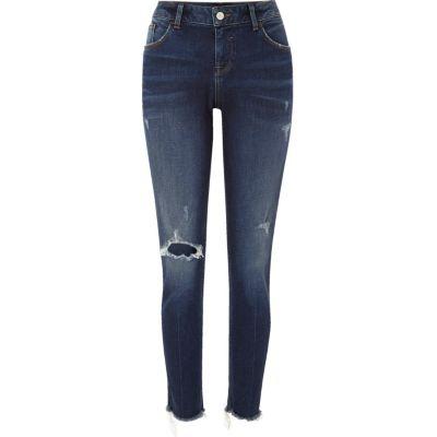 River Island Womens Dark Wash Alannah Relaxed Skinny Jeans
