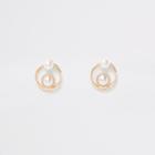 River Island Womens Gold Tone Double Pearl Swirl Stud Earrings