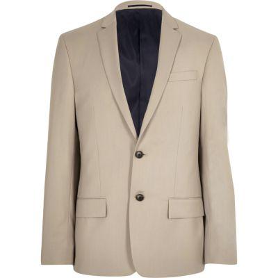 River Island Mensecru Slim Fit Suit Jacket