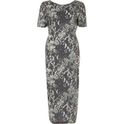 River Island Womens Camo Tie Back Maxi Dress