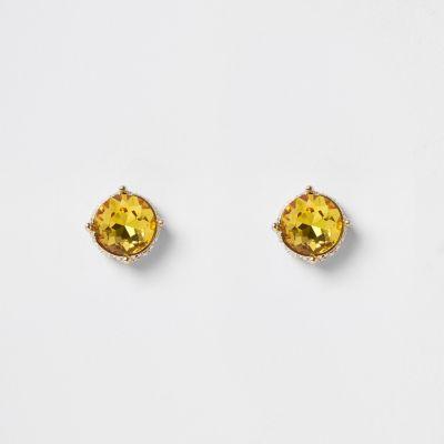 River Island Womens Gold Tone Diamante Pave Earrings