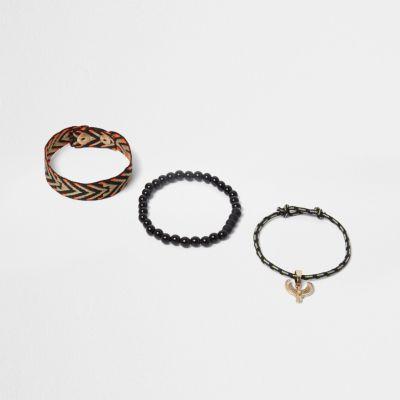 River Island Boys Woven Phoenix Bracelet Multipack