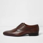 River Island Mens Square Toe Leather Derby Shoes