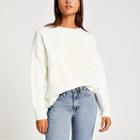 River Island Womens Long Cable Knit Sleeve Sweatshirt